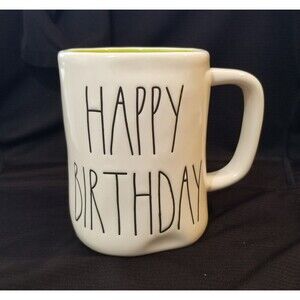 Rae Dunn HAPPY BIRTHDAY Cup Mug BRIGHT GREEN Interior Artisan Collect By Magenta